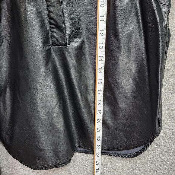 KARLIE FAUX LEATHER PUFF SLEEVES BLACK TOP, SIZE M - Picture 8 of 9